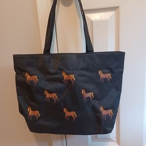 Black horse tote